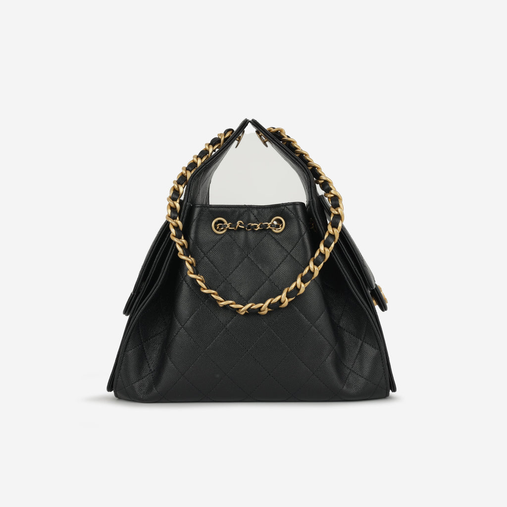 Chanel Small 25 Hobo - Black Caviar | Gold Hardware