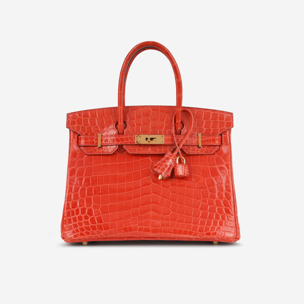 Hermès Birkin 30 - Geranium Crocodile Niloticus | Gold Hardware