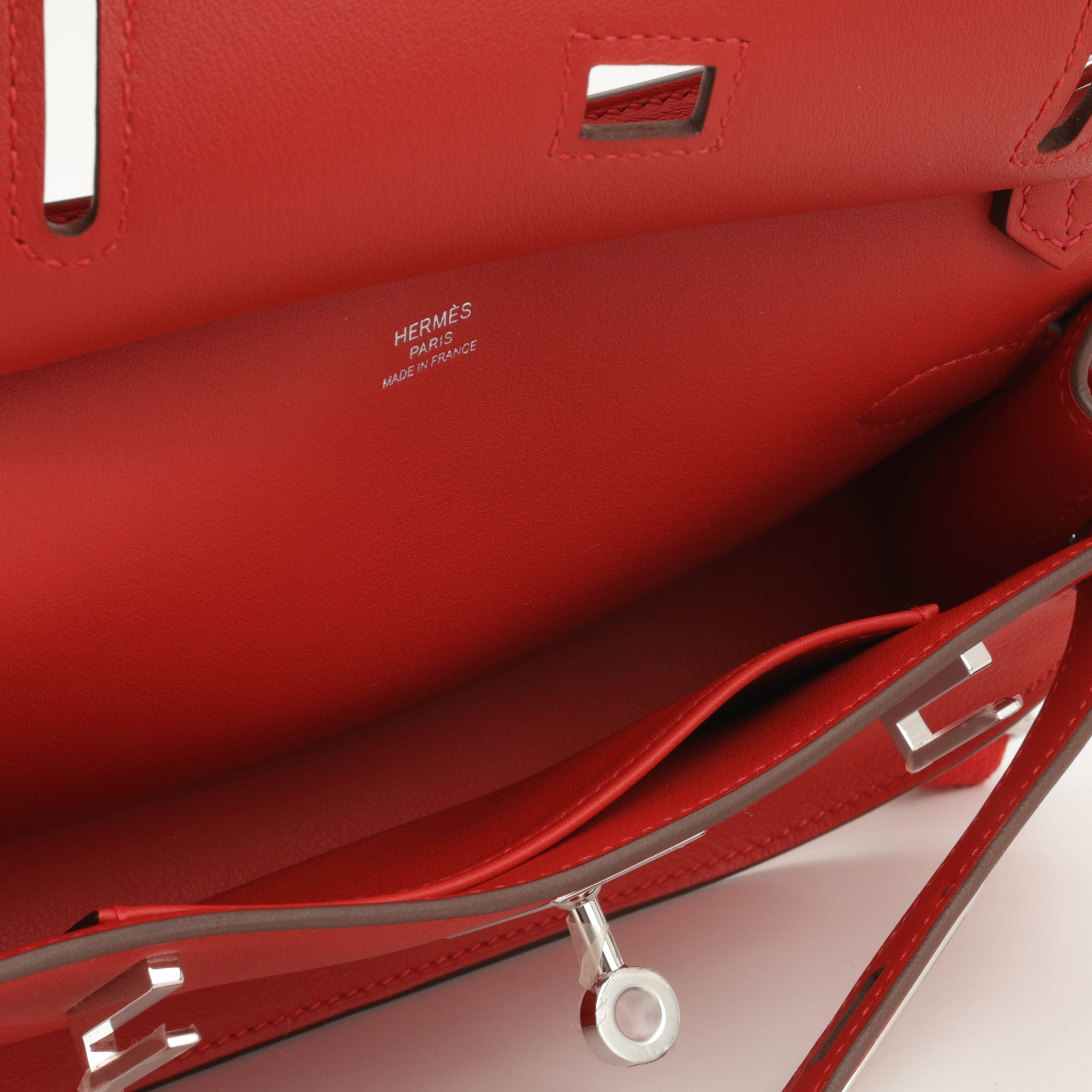 Hermès Mini Jypsiere - Rouge Vif Evercolour | Palladium Hardware