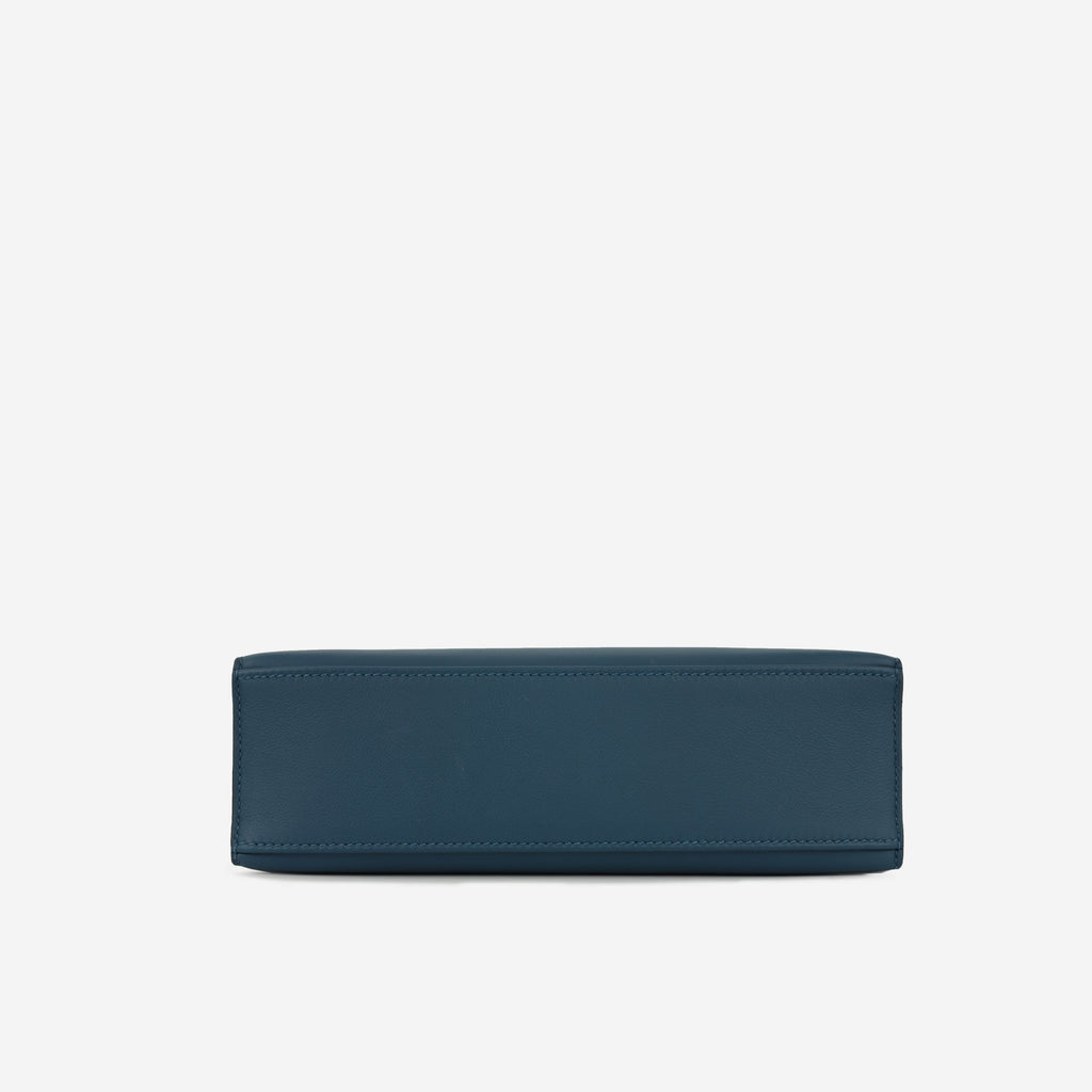 Hermès Kelly Pochette - Bleu Colvert Swift |  Palladium Hardware
