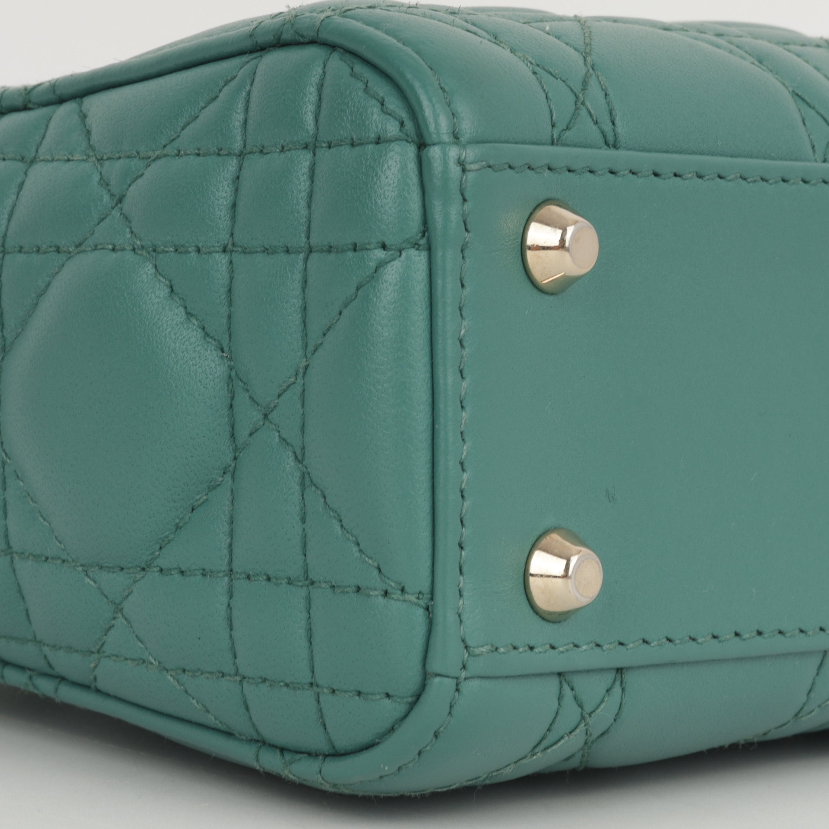 Dior Mini Lady Dior - Teal Lambskin | Champagne Gold Hardware