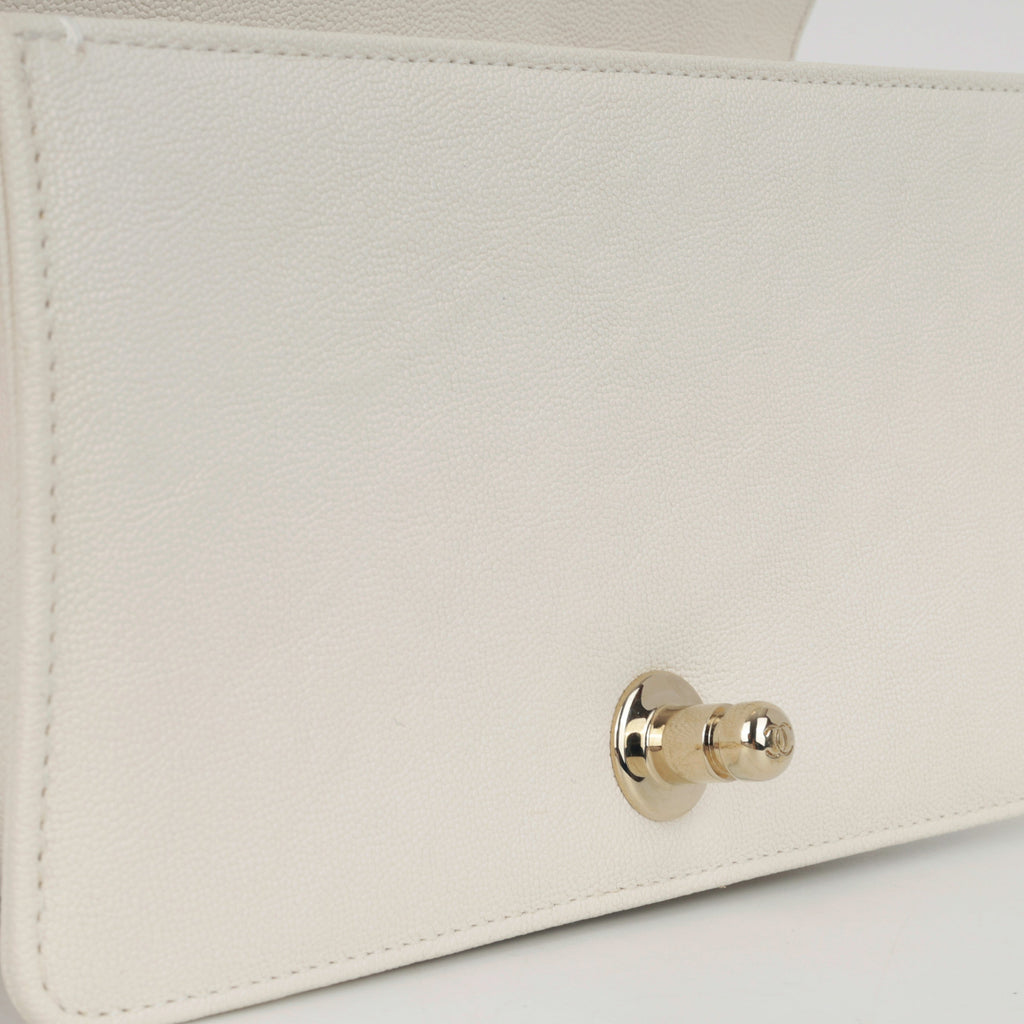 Chanel Small Boy Bag - Ivory Caviar | Champagne Gold Hardware