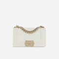 Chanel Small Boy Bag - Ivory Caviar | Champagne Gold Hardware