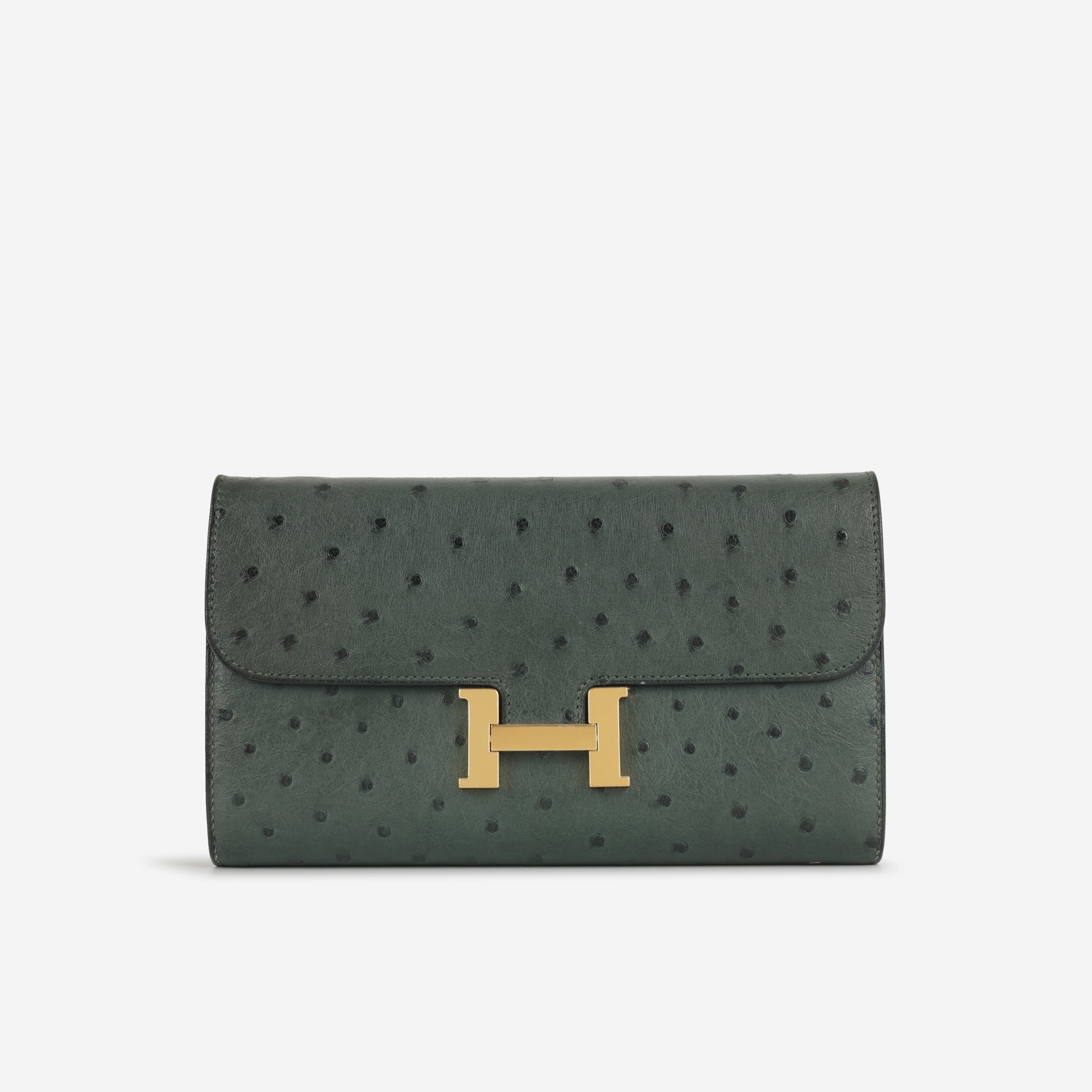 Hermès Constance To Go - Vert Titien Ostrich | Gold Hardware
