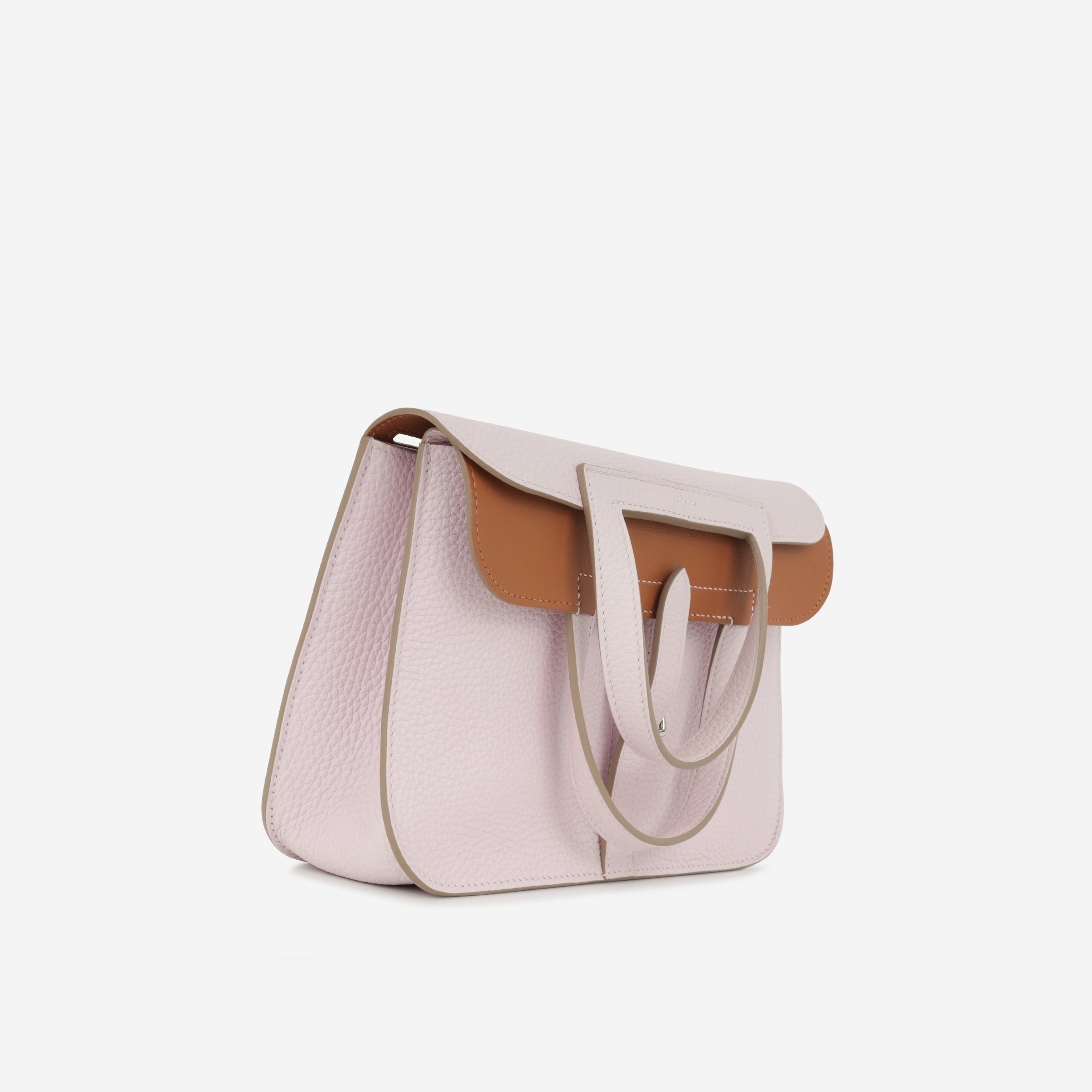 Hermès Halzan 25 Verso - Mauve Pale Clemence / Gold Swift | Palladium Hardware
