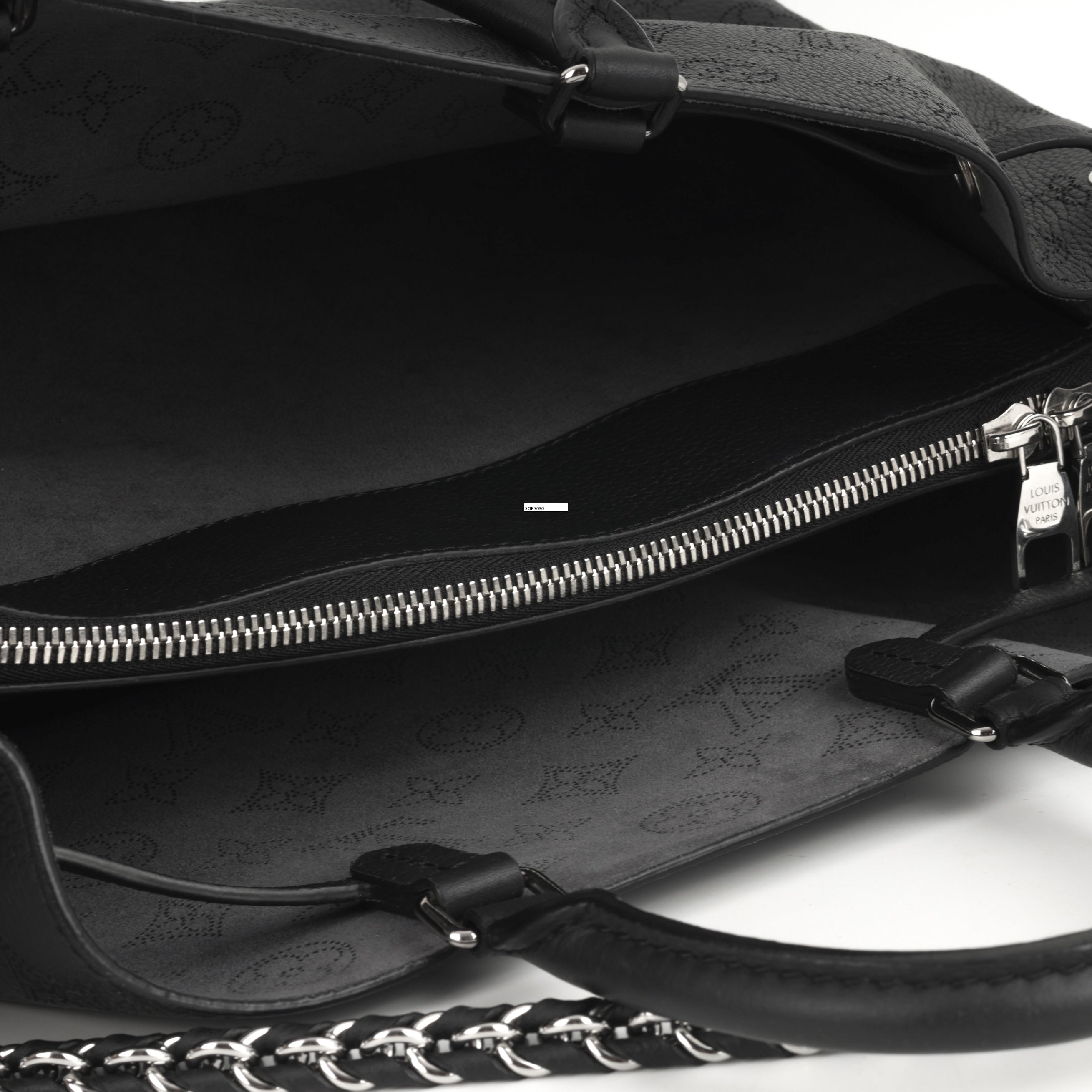 Louis Vuitton Bella Tote - Black Mahina | Silver Hardware