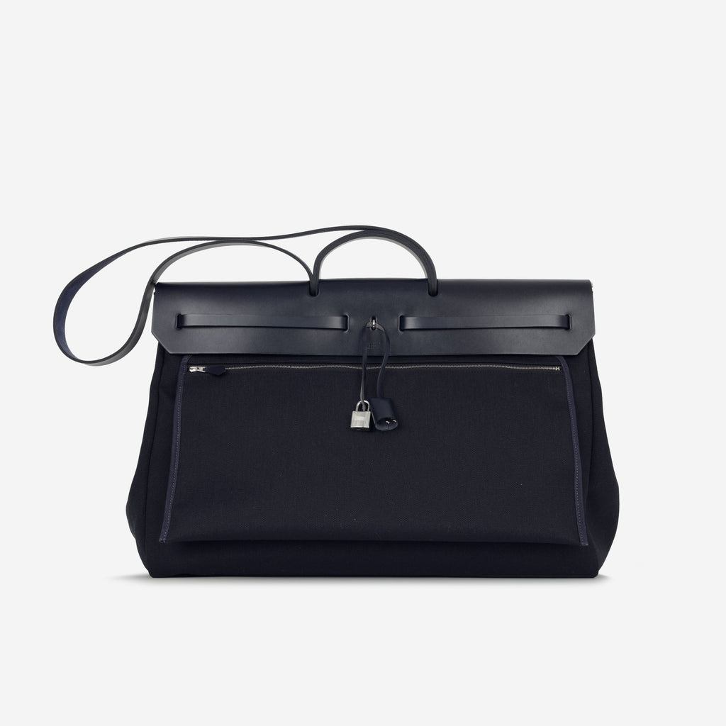 Hermès Herbag Zip Cabine Bag - Bleu Indigo / Noir Hunter | Palladium Hardware