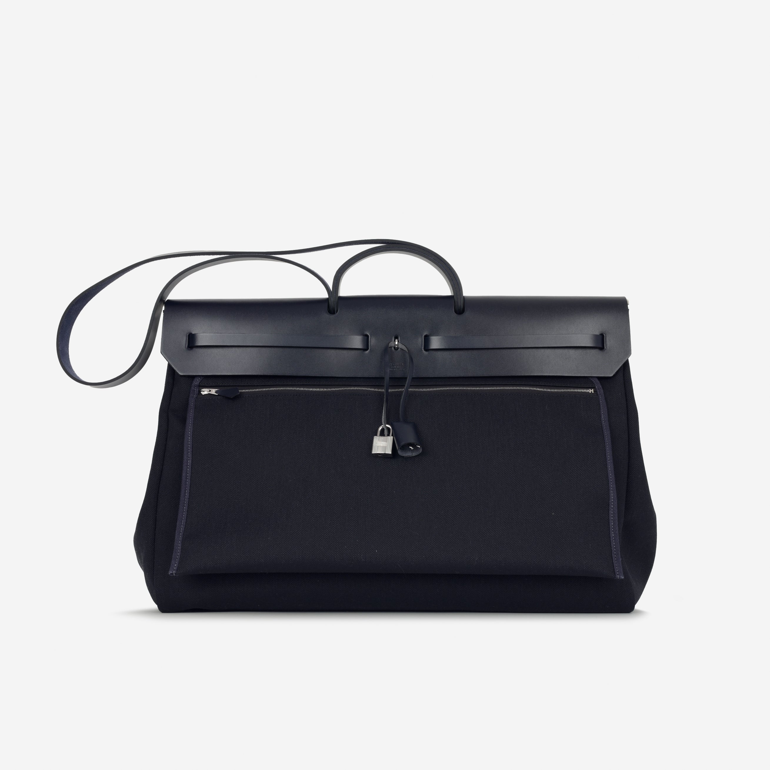 Hermès Herbag Zip Cabine Bag - Bleu Indigo / Noir Hunter | Palladium Hardware