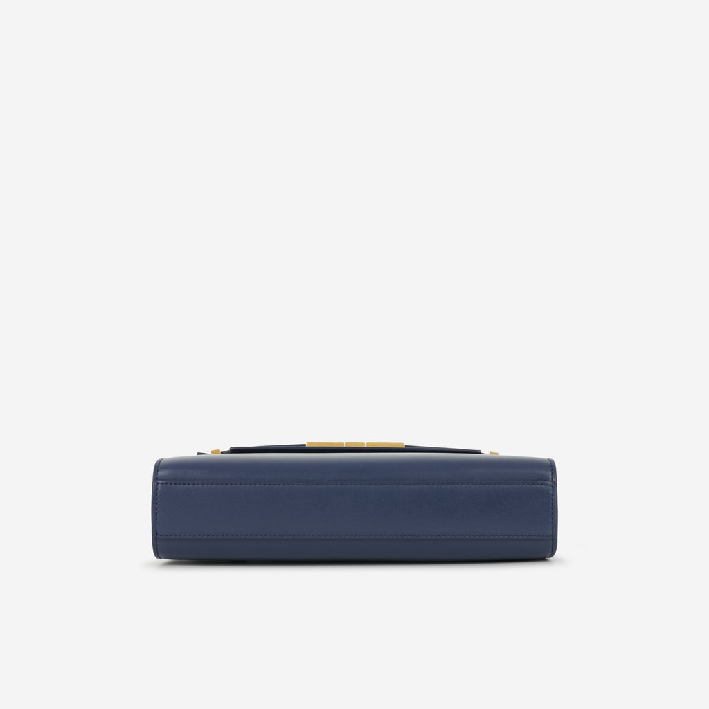 Saint Laurent Manhattan Shoulder Bag - Navy Smooth Calfskin | Gold Hardware
