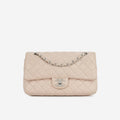 Seasonal Medium Flap Bag - Pink Lambskin | Silver Hardware
