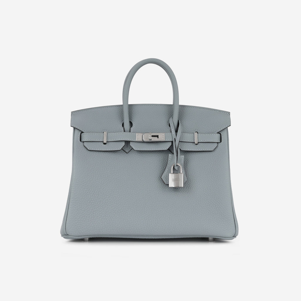 Hermès Verso Birkin 25 - Bleu Lin / Beige De Weimar Togo | Palladium Hardware
