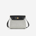 Hermès Mini Herbag 20 - Noir / Ecru Quadrille / Noir Hunter | Gold Hardware