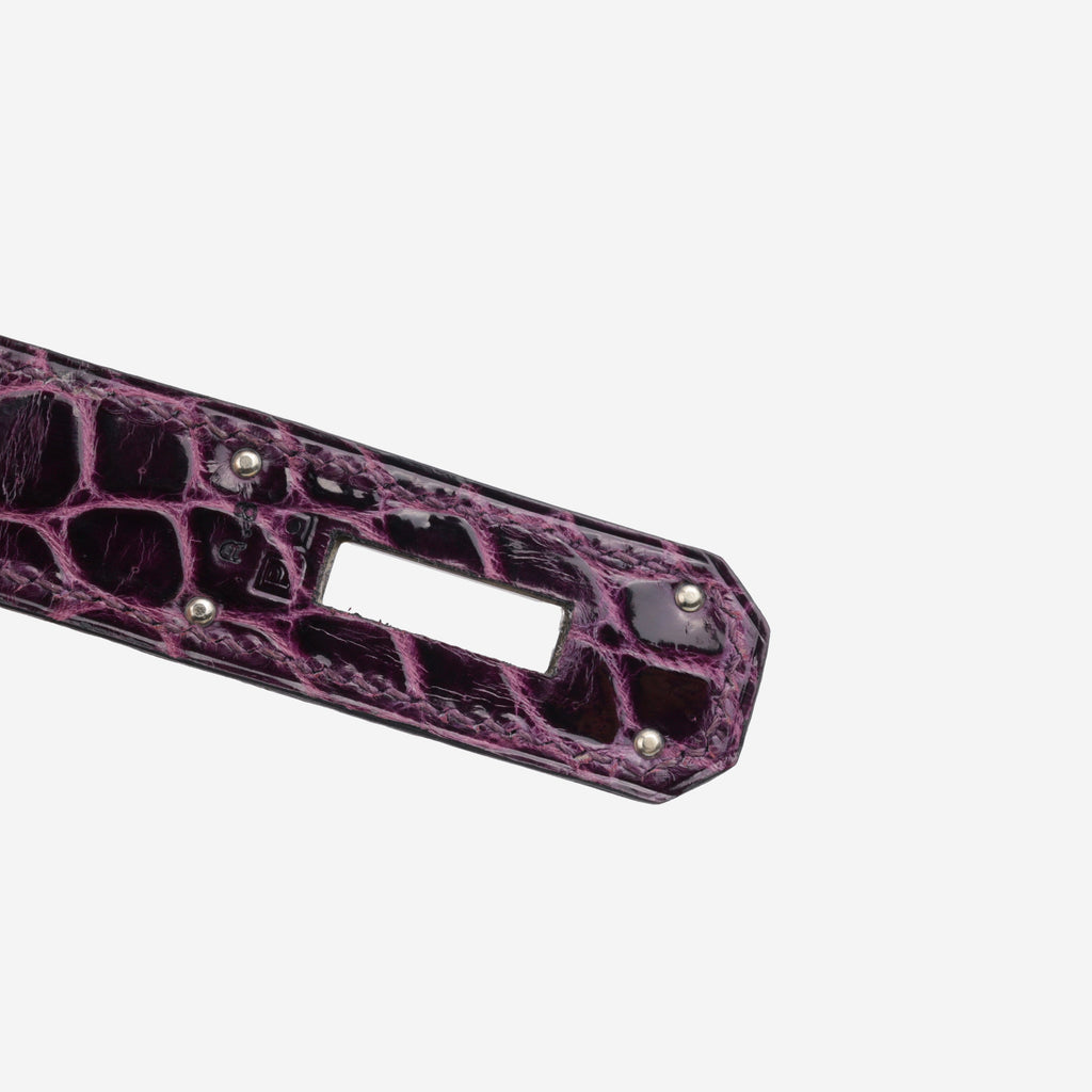 Hermès Kelly 40 - Amethyst Crocodile Porosus | Palladium Hardware