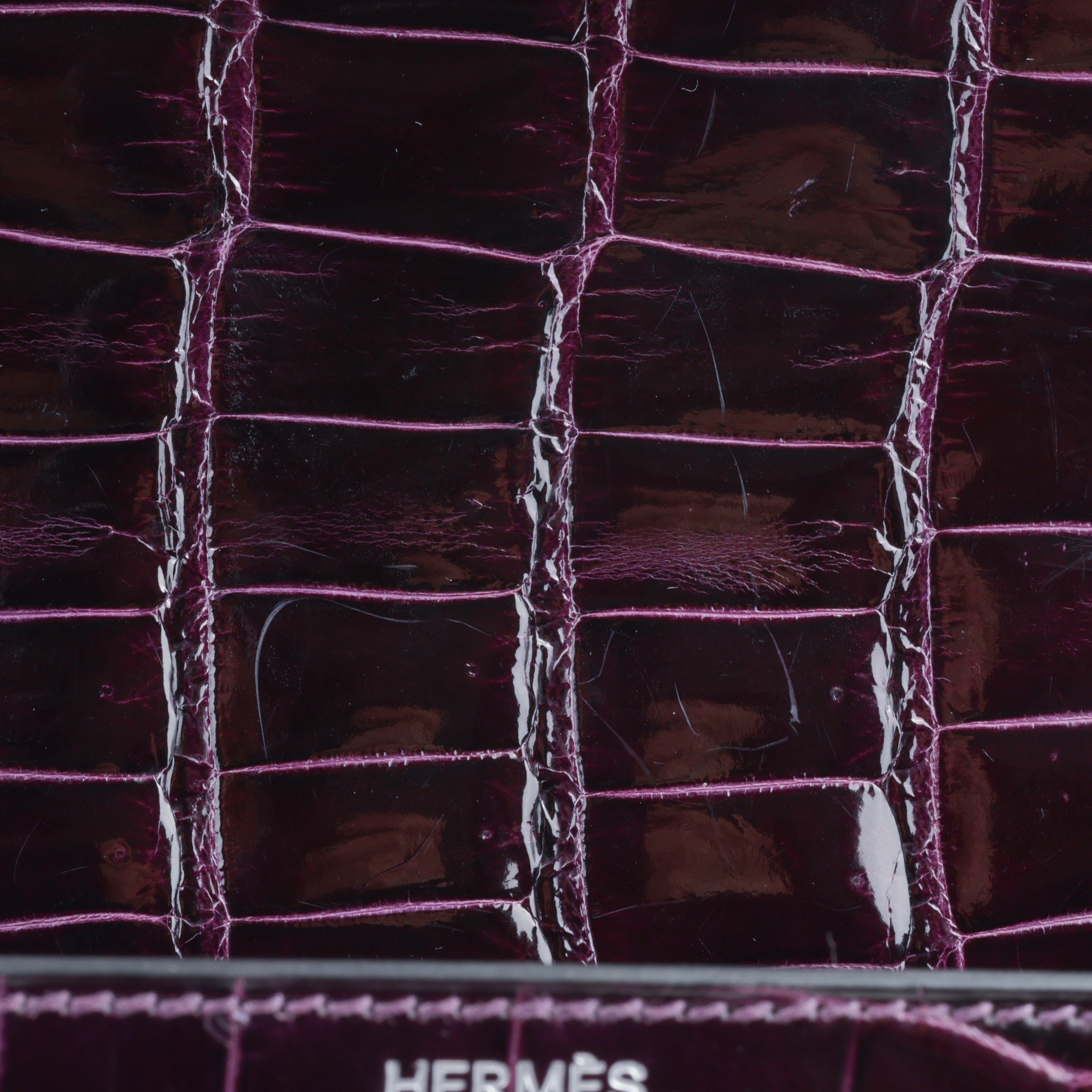 Hermès Kelly 40 - Amethyst Crocodile Porosus | Palladium Hardware