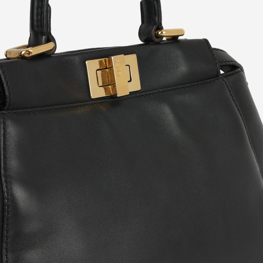 Fendi Mini Peekaboo - Black Nappa Leather | Gold Hardware