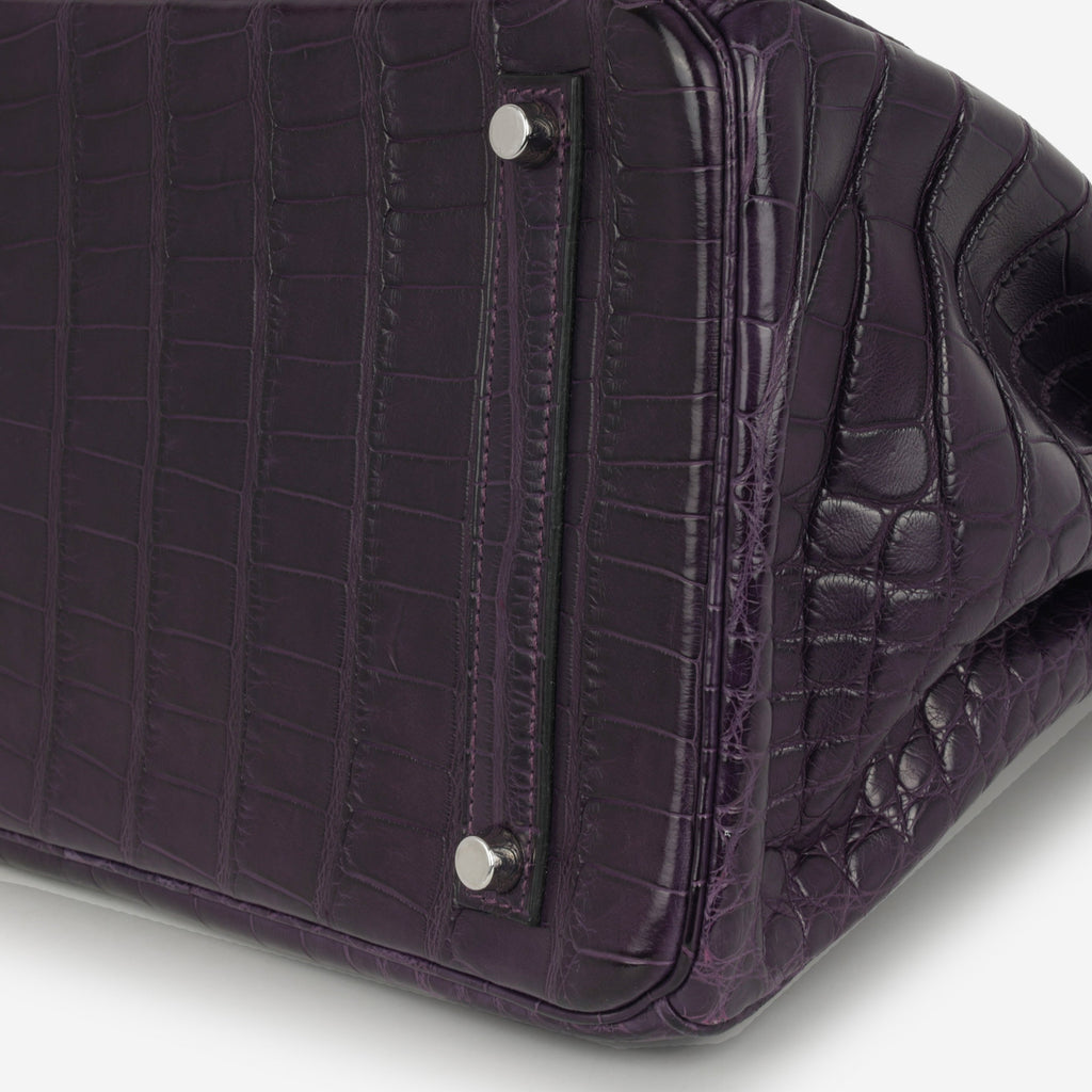 Hermès Birkin 35 - Amethyst Matte Alligator Mississippiensis | Palladium Hardware