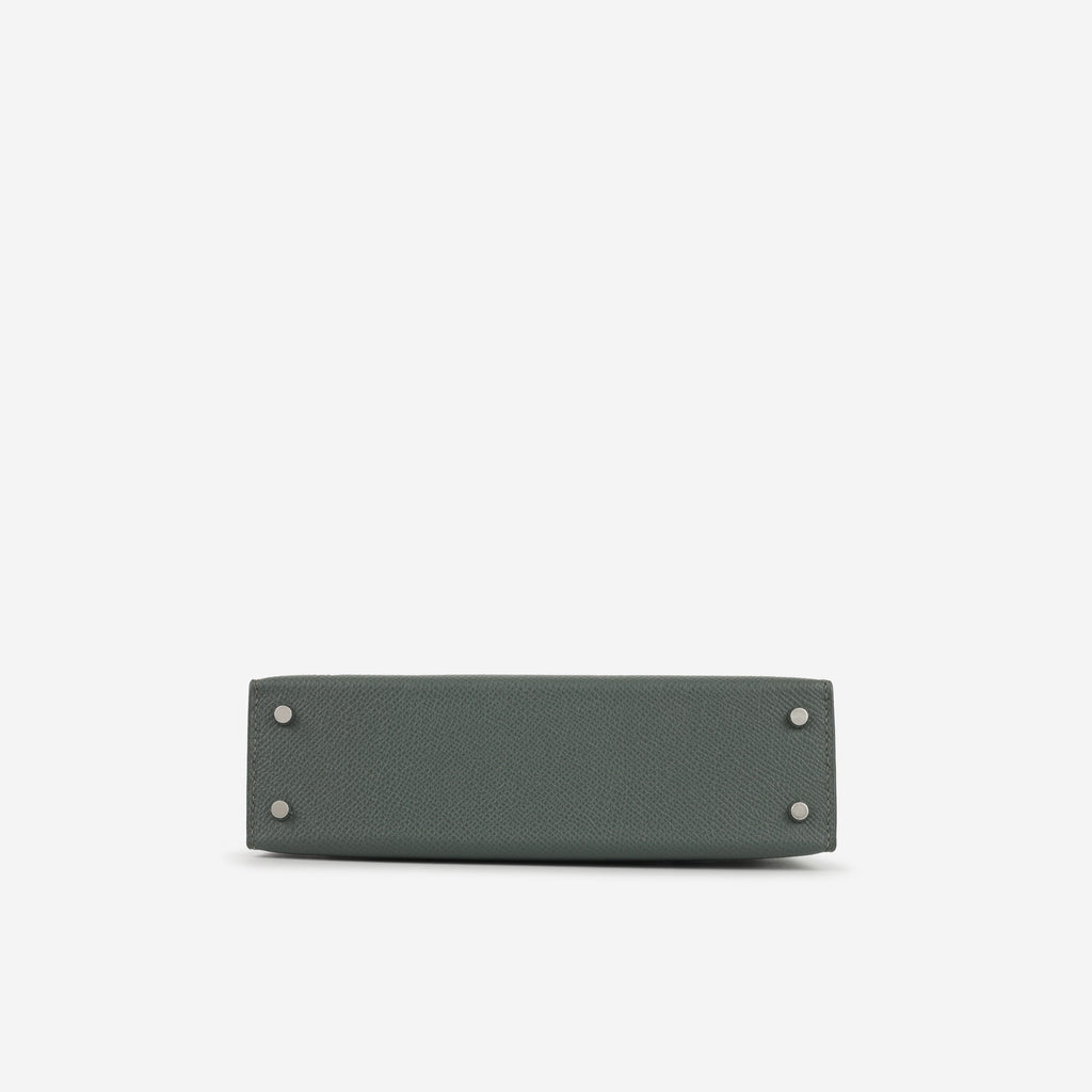 Hermès Mini Kelly Tricolore - Vert Amande / Noir Epsom / Vert Mangrove | Palladium Hardware