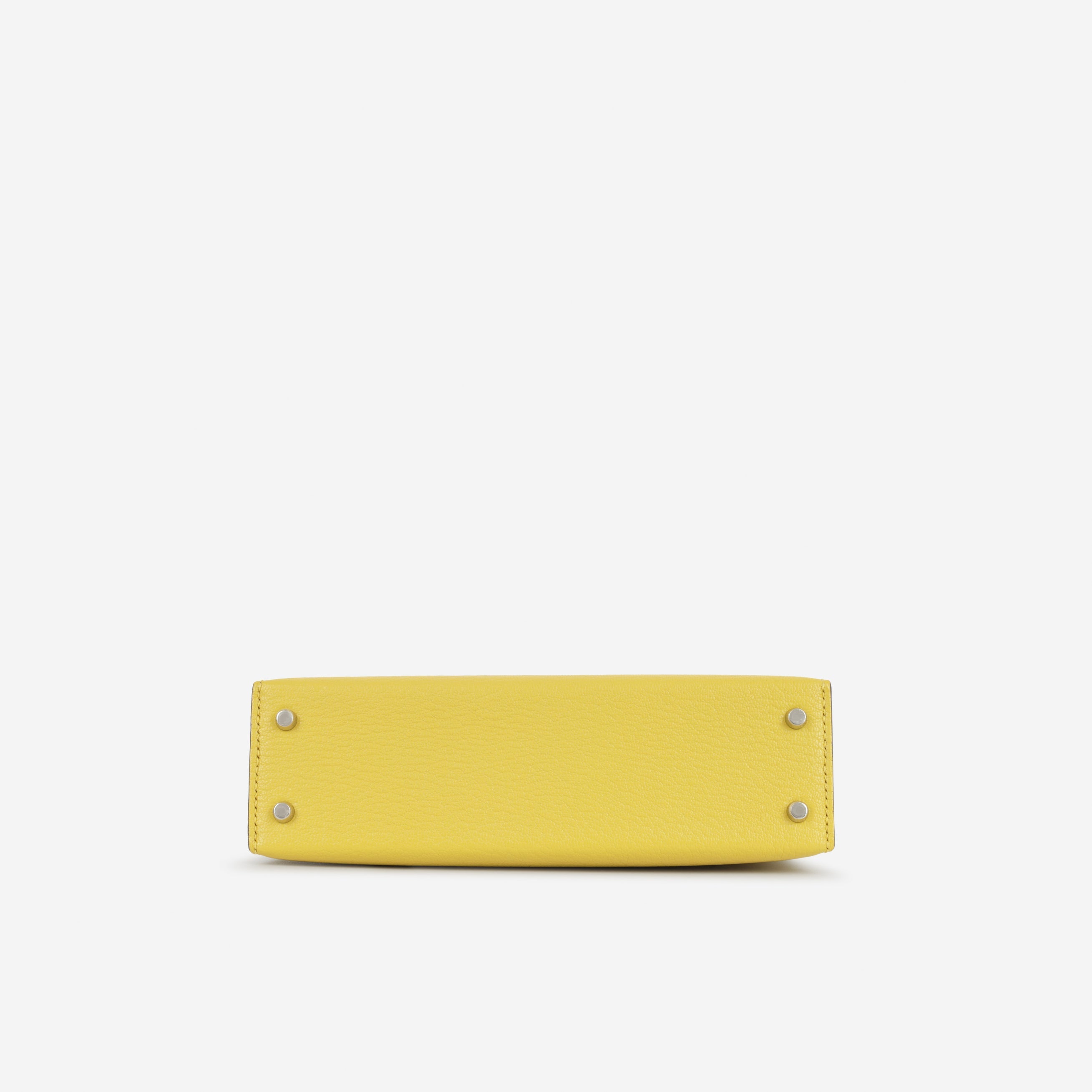 Hermès Verso Mini Kelly - Jaune De Naples Chevron Mysore / Beton Interior | Palladium Hardware