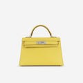 Hermès Verso Mini Kelly - Jaune De Naples Chevron Mysore / Beton Interior | Palladium Hardware