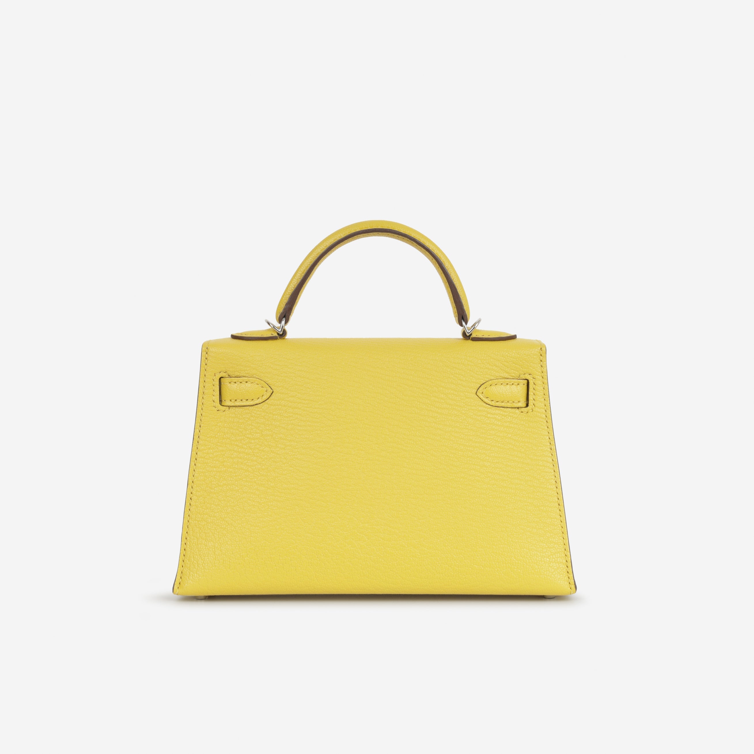 Hermès Verso Mini Kelly - Jaune De Naples Chevron Mysore / Beton Interior | Palladium Hardware
