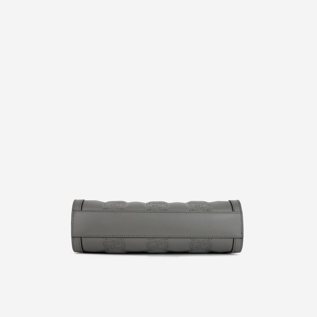 Gucci Ophidia Clasp Clutch on Chain - Grey GG Calfskin | Gold Hardware