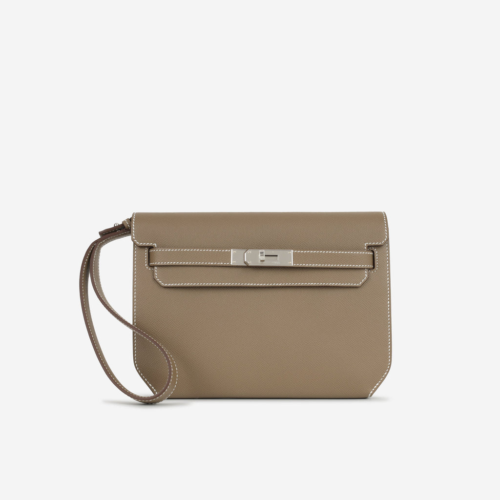 Hermès Kelly Dépêches 25 - Etoupe Epsom | Palladium Hardware