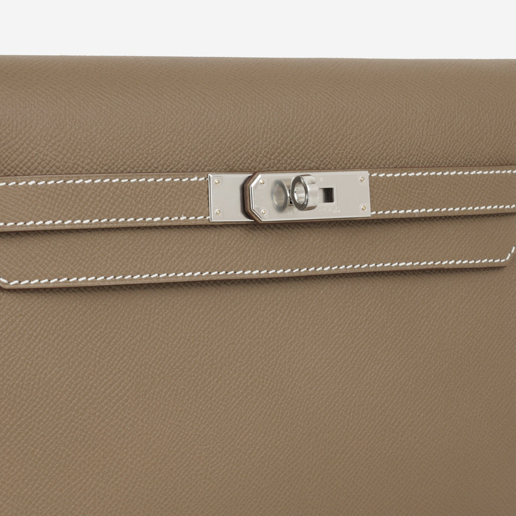 Hermès Kelly Dépêches 25 - Etoupe Epsom | Palladium Hardware
