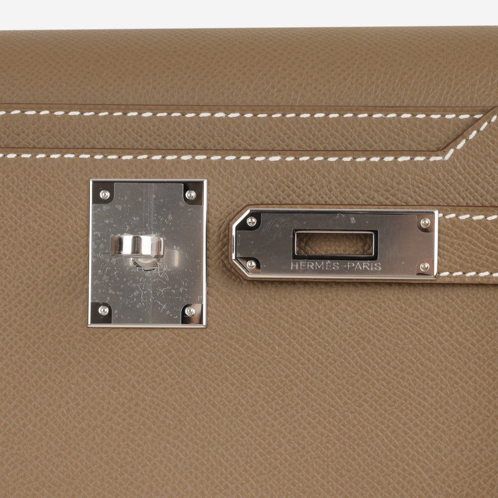 Hermès Kelly Dépêches 25 - Etoupe Epsom | Palladium Hardware