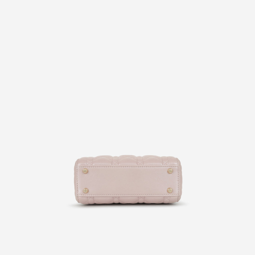 Dior Mini Lady Dior - Pearlescent Pink Lambskin | Champagne Gold Hardware