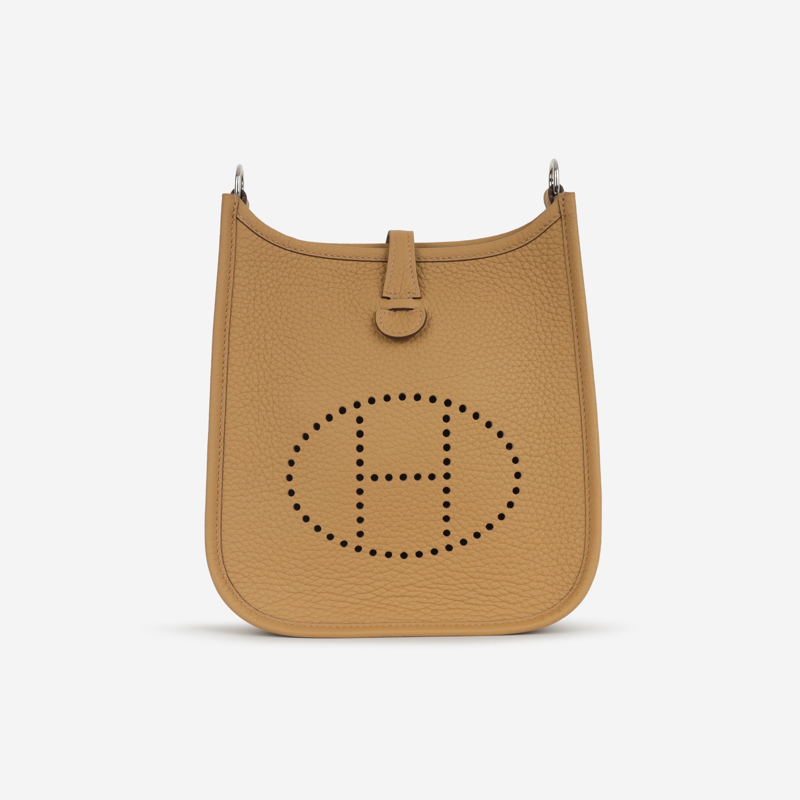 Hermès Mini Evelyne 16  - Biscuit Clemence / Nata Strap | Palladium Hardware