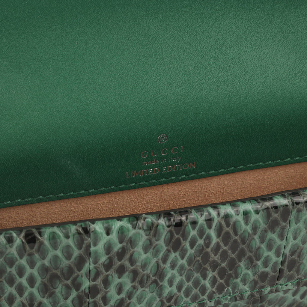 Gucci Super Mini Dionysus - Green Python | Antique Silver