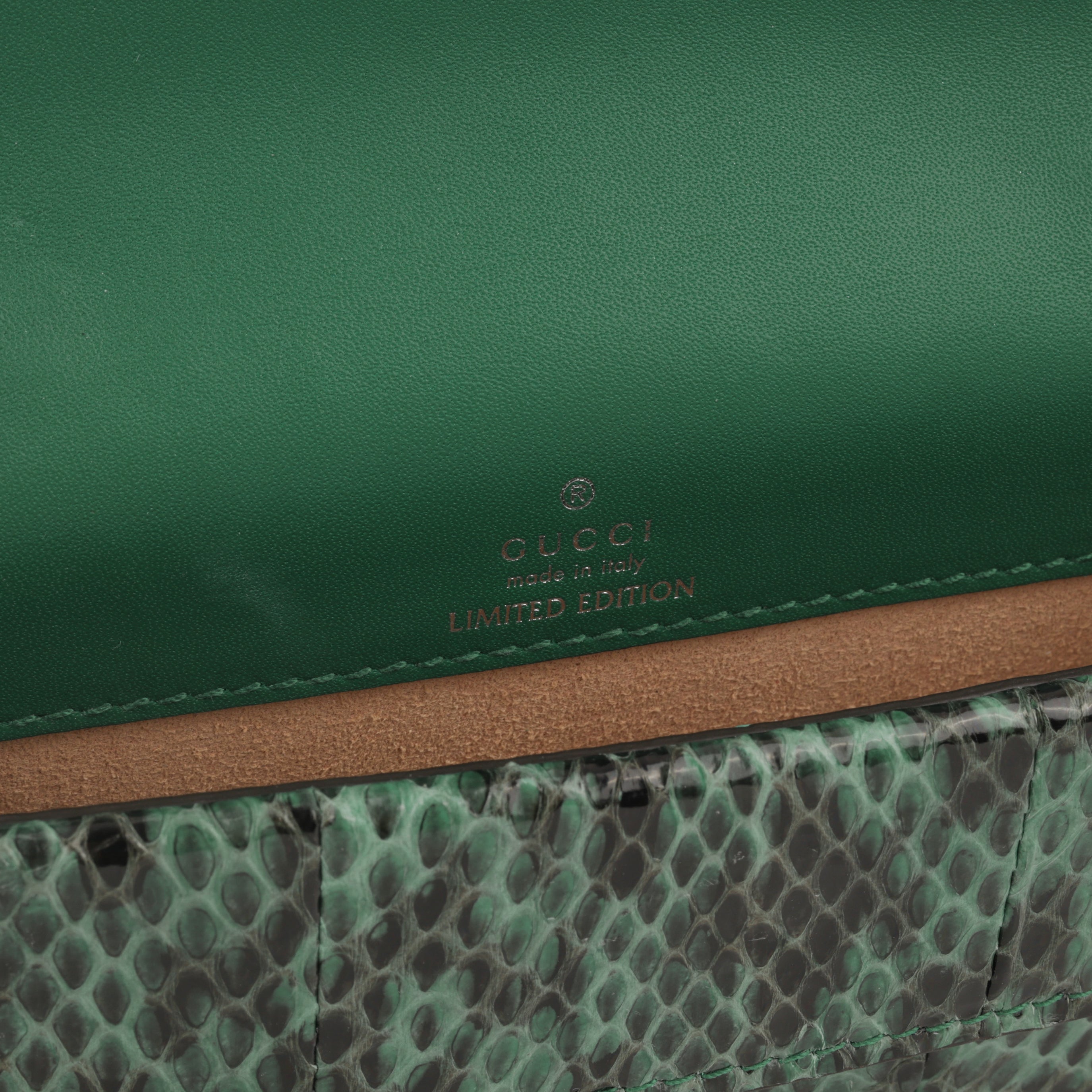 Gucci Super Mini Dionysus - Green Python | Antique Silver