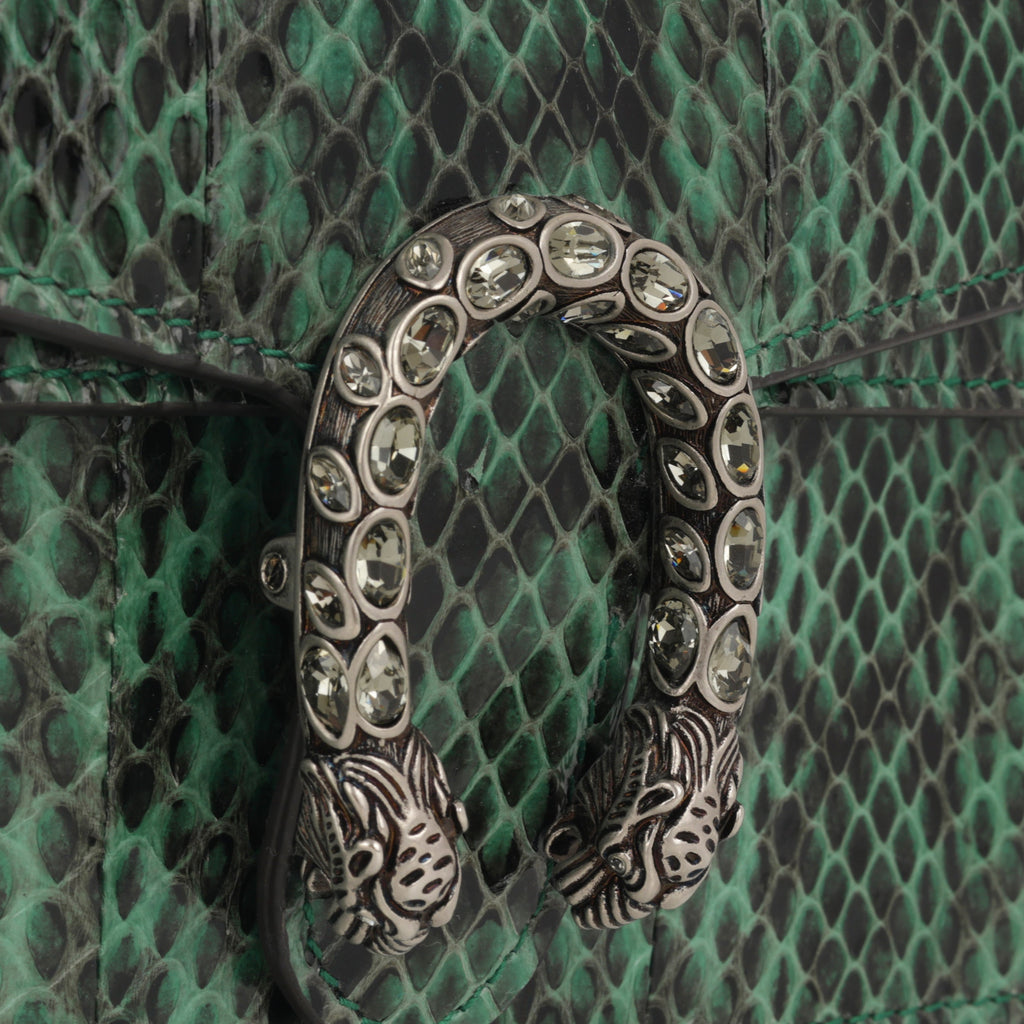 Gucci Super Mini Dionysus - Green Python | Antique Silver