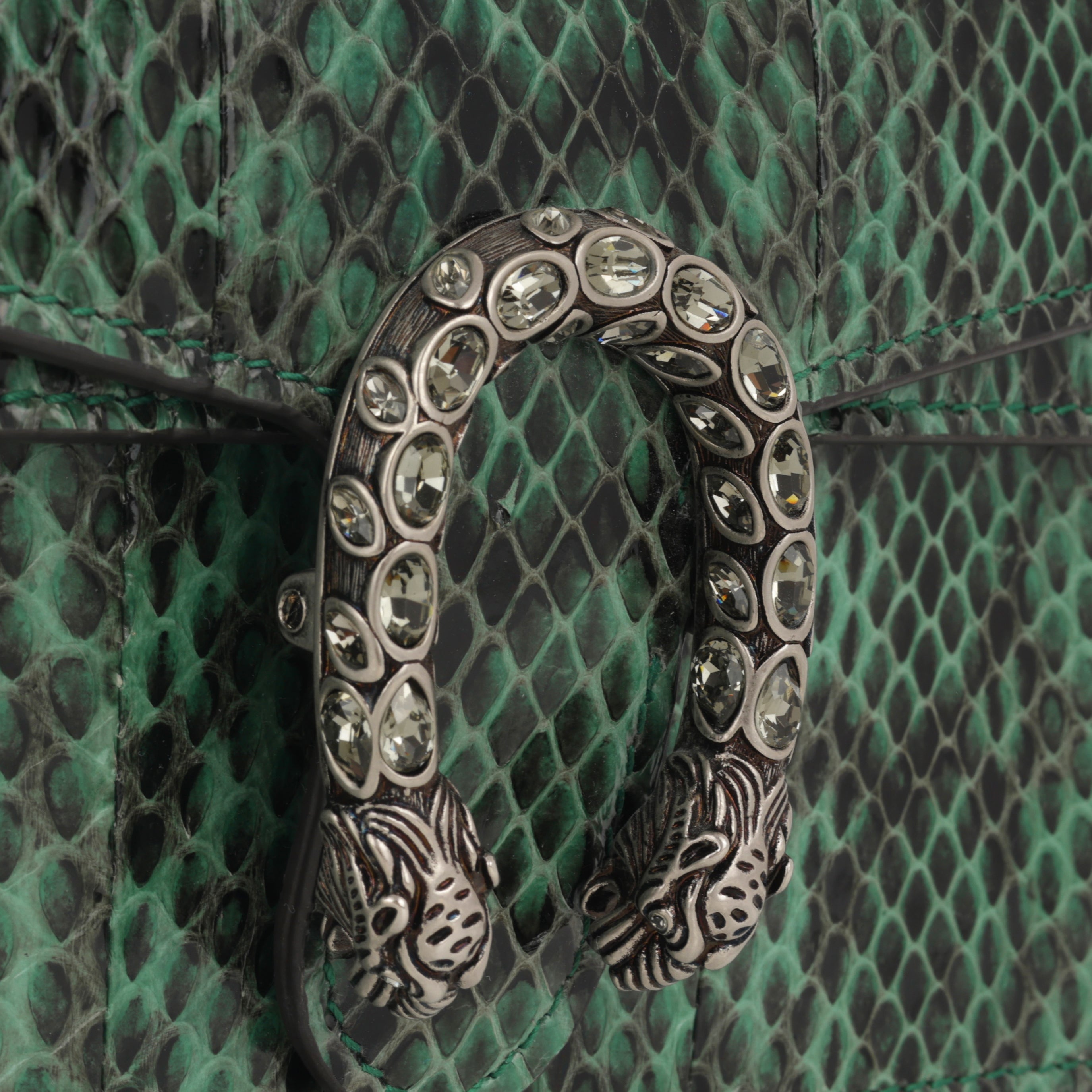 Gucci Super Mini Dionysus - Green Python | Antique Silver