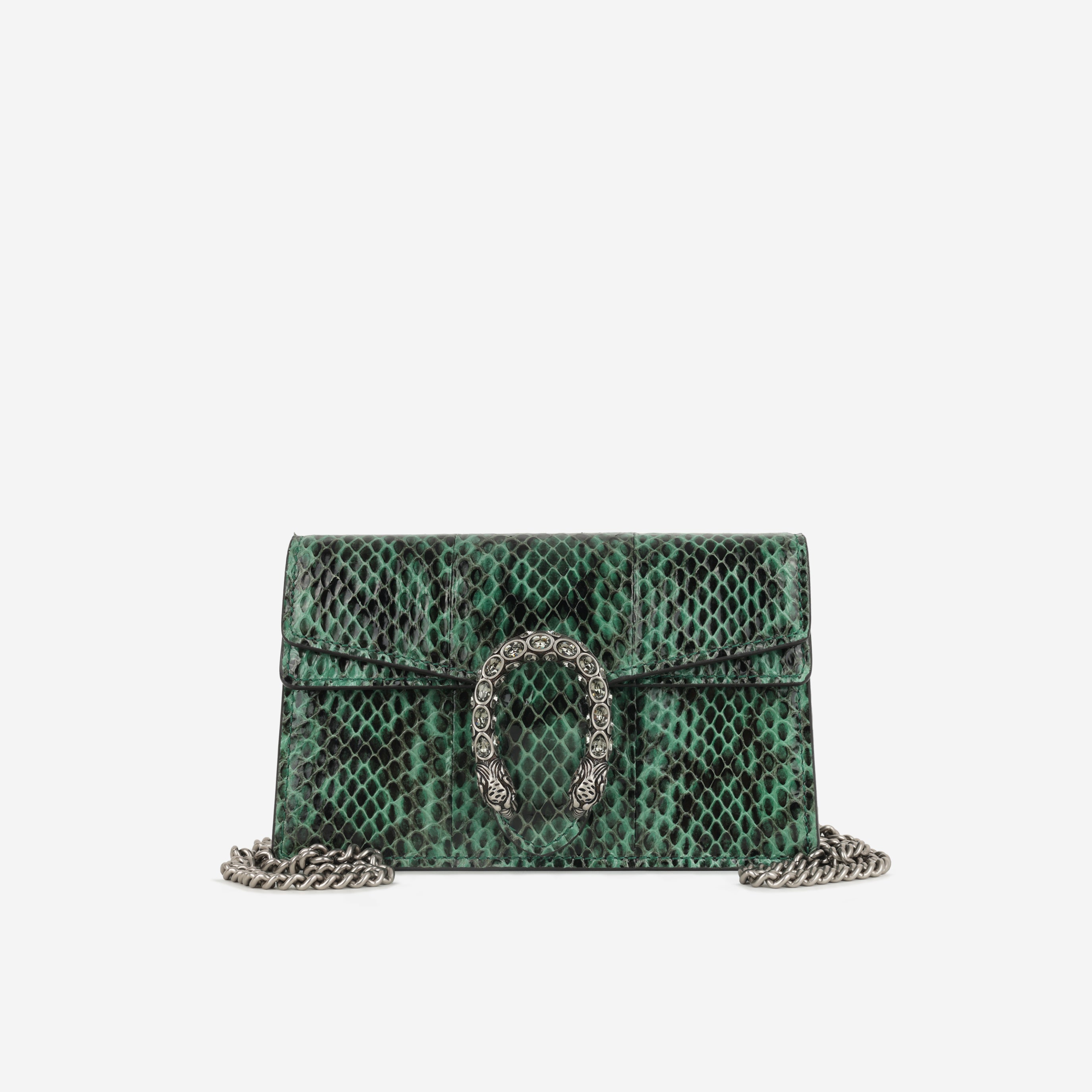 Gucci Super Mini Dionysus - Green Python | Antique Silver