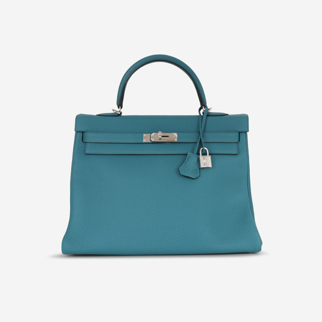 Hermès Kelly 32 - Blue Izmir Togo | Palladium Hardware