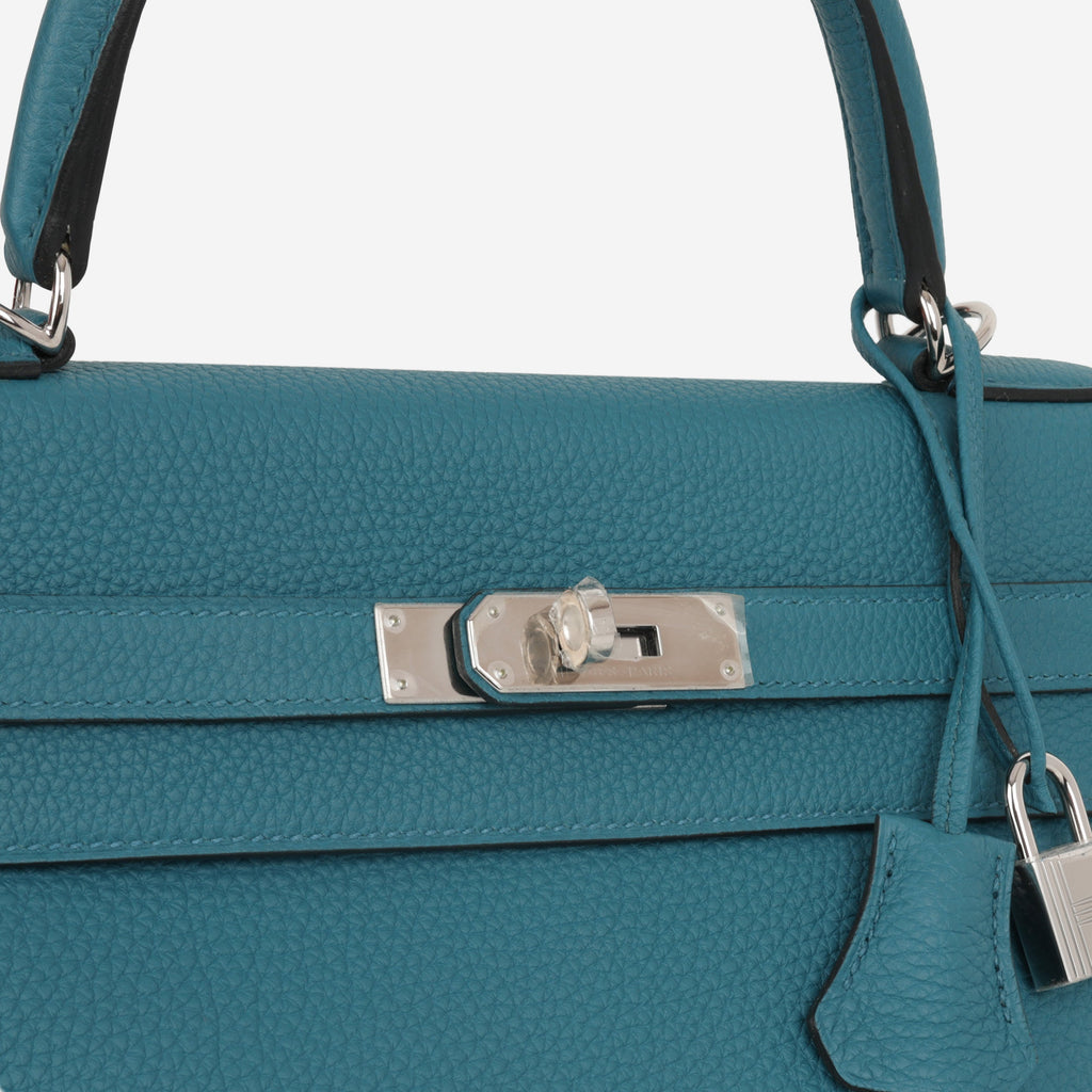 Hermès Kelly 32 - Blue Izmir Togo | Palladium Hardware