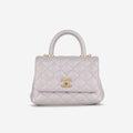 Chanel Mini Coco Handle - Iridescent Lilac Caviar | Champagne Gold Hardware