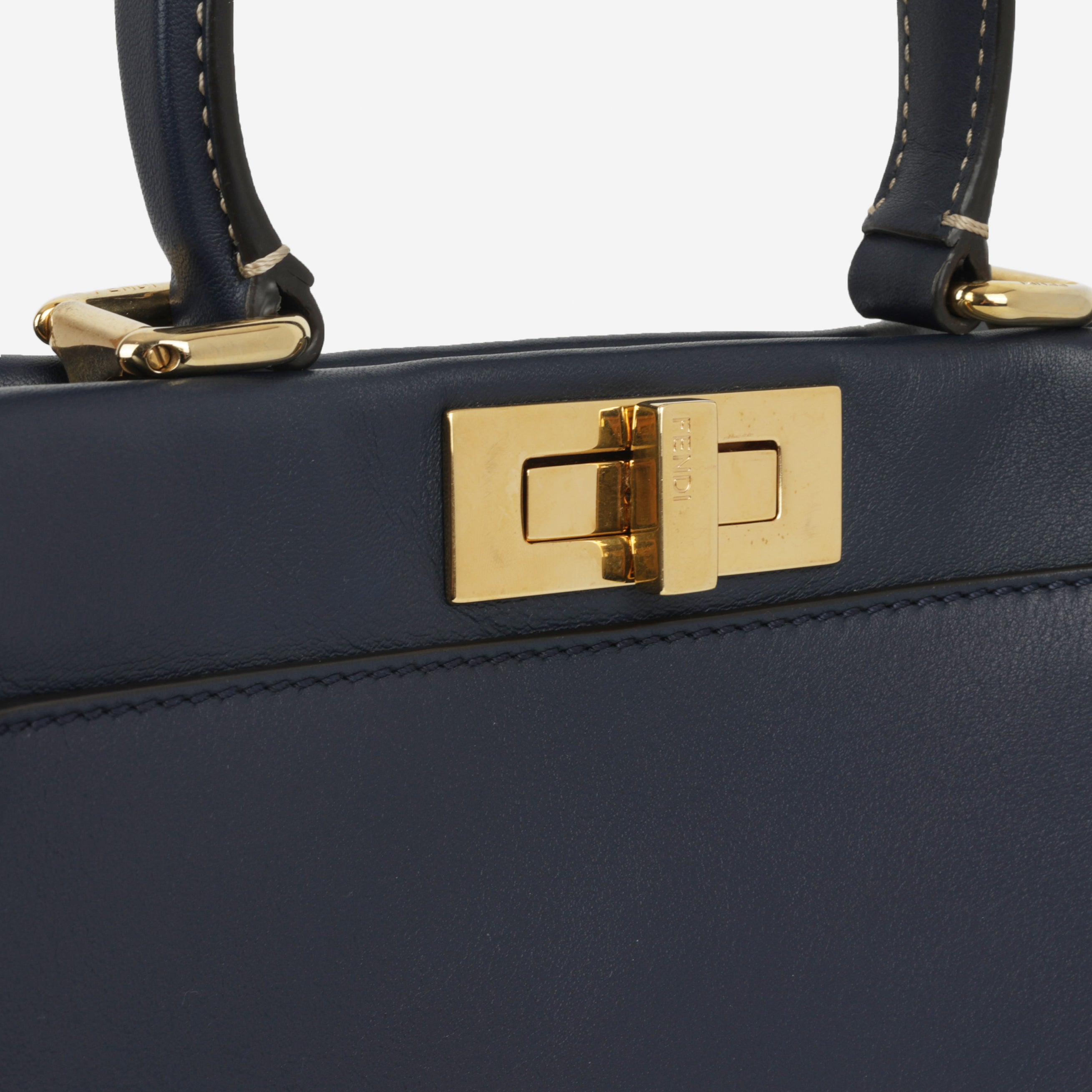 Fendi Medium Peekaboo - Navy Lambskin | Gold Hardware