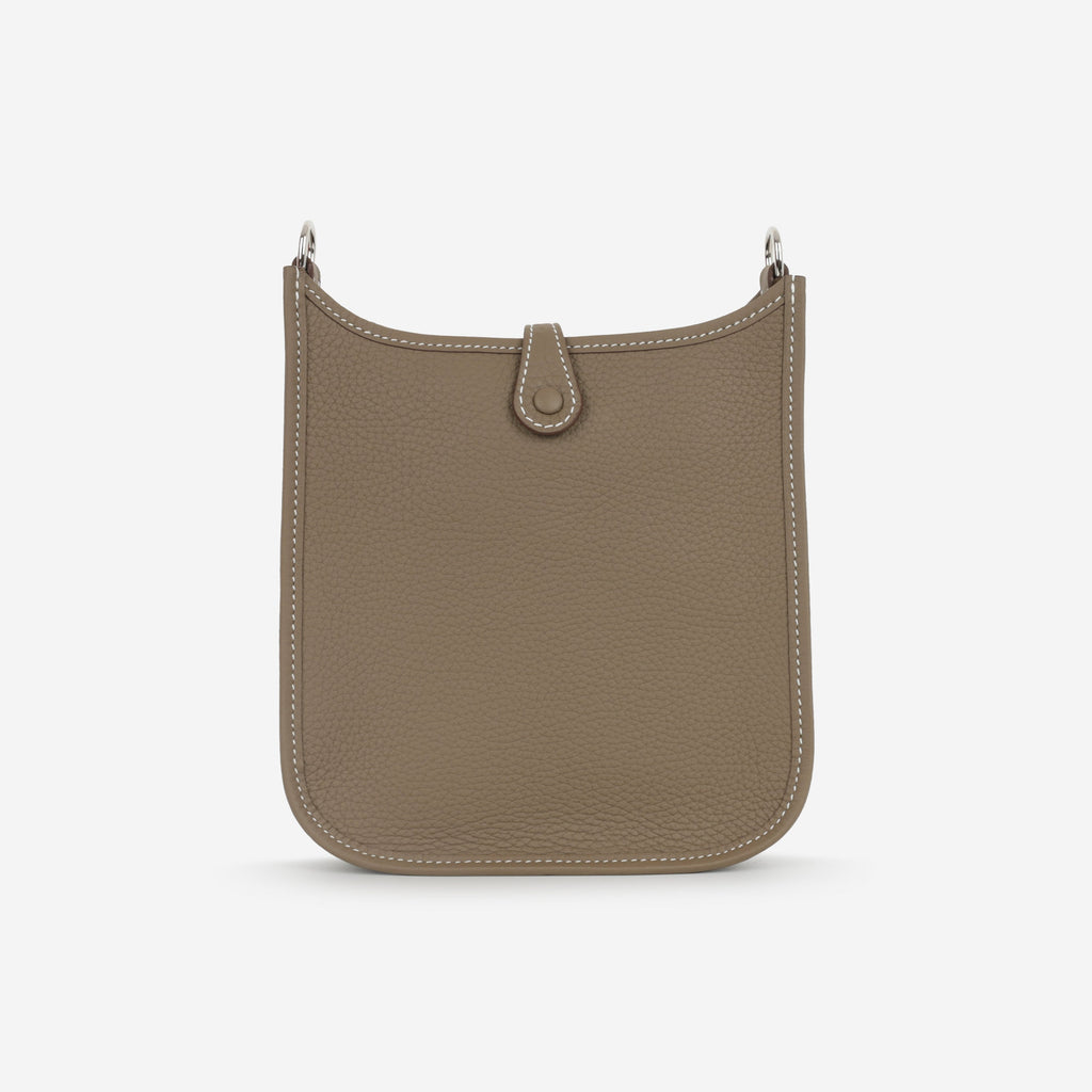 Hermès Mini Evelyne - Etoupe Clemence / Bleu Indigo Strap | Palladium Hardware