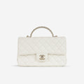 Chanel Mini Top Handle Flap with Strass - Ivory Lambskin  | Champagne Gold Hardware