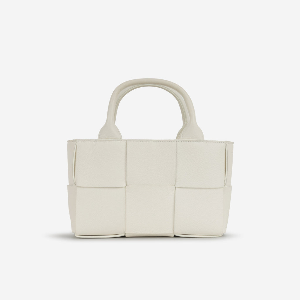 Bottega Veneta Candy Arco Tote - White Intrecciato | Gold Hardware