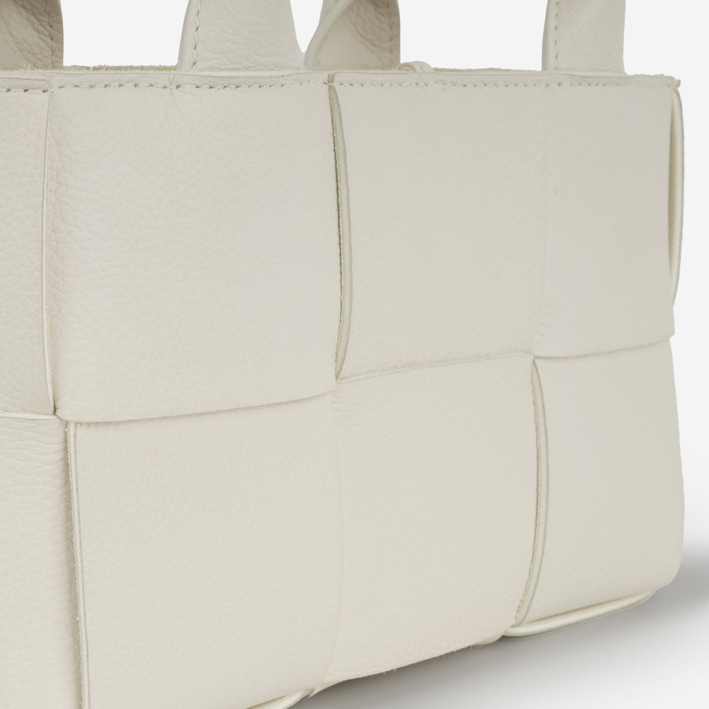 Bottega Veneta Candy Arco Tote - White Intrecciato | Gold Hardware