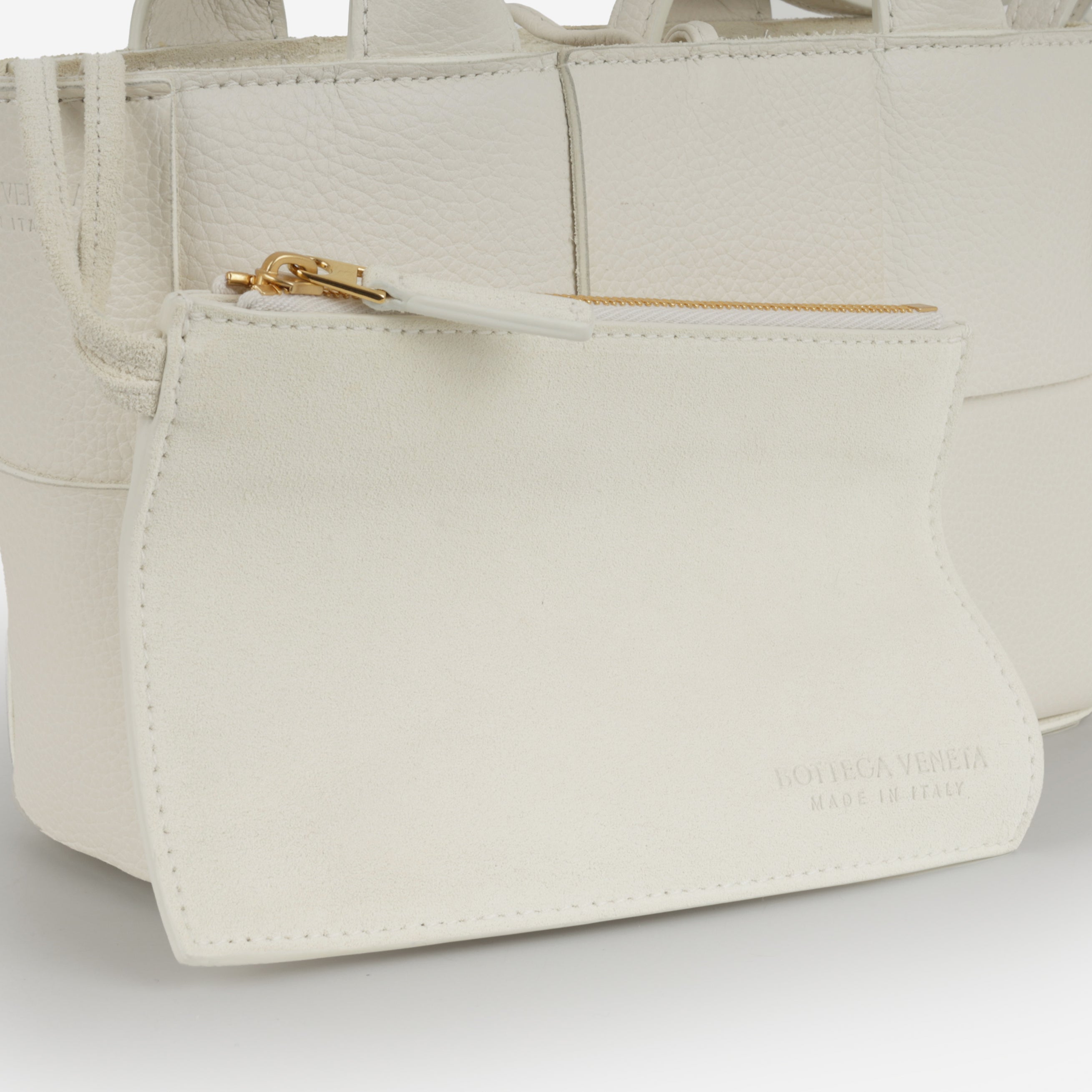 Bottega Veneta Candy Arco Tote - White Intrecciato | Gold Hardware