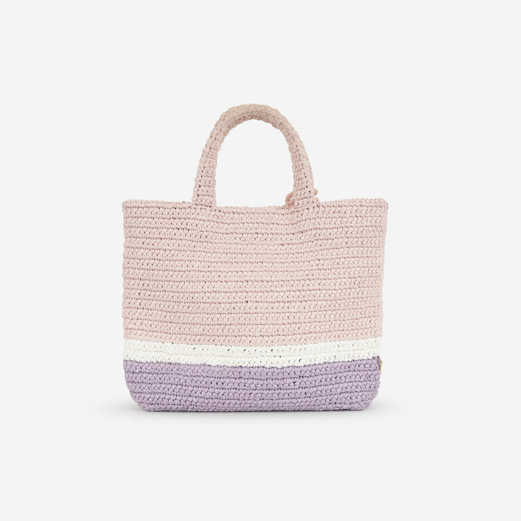 Prada Small Crochet Tote Bag - Alabaster / Purple