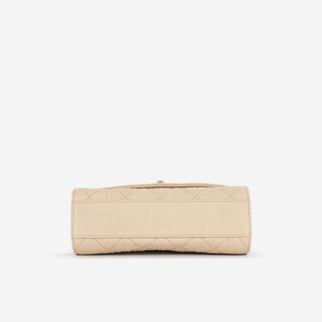 Chanel CC Link Top Handle - Beige Lambskin | Gold Hardware