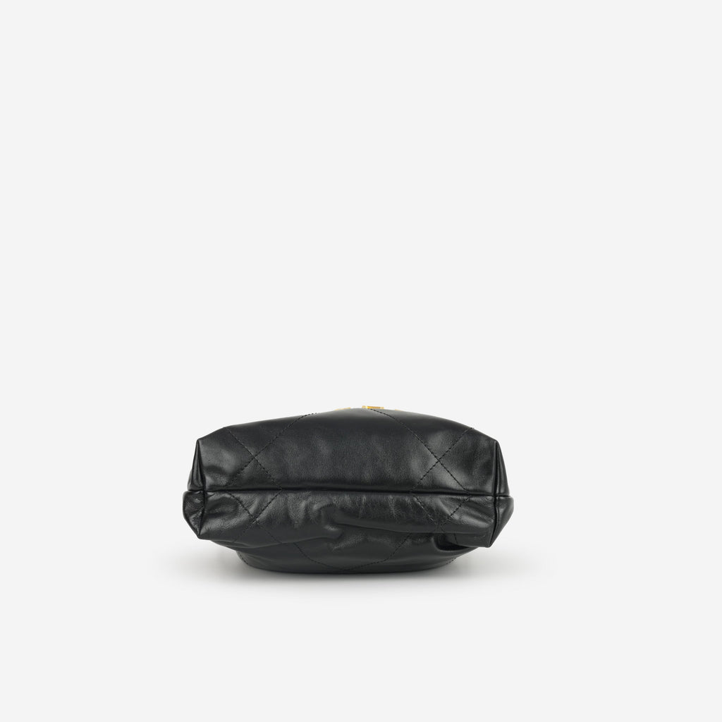 Chanel Mini 22 - Black Calfskin | Gold Hardware
