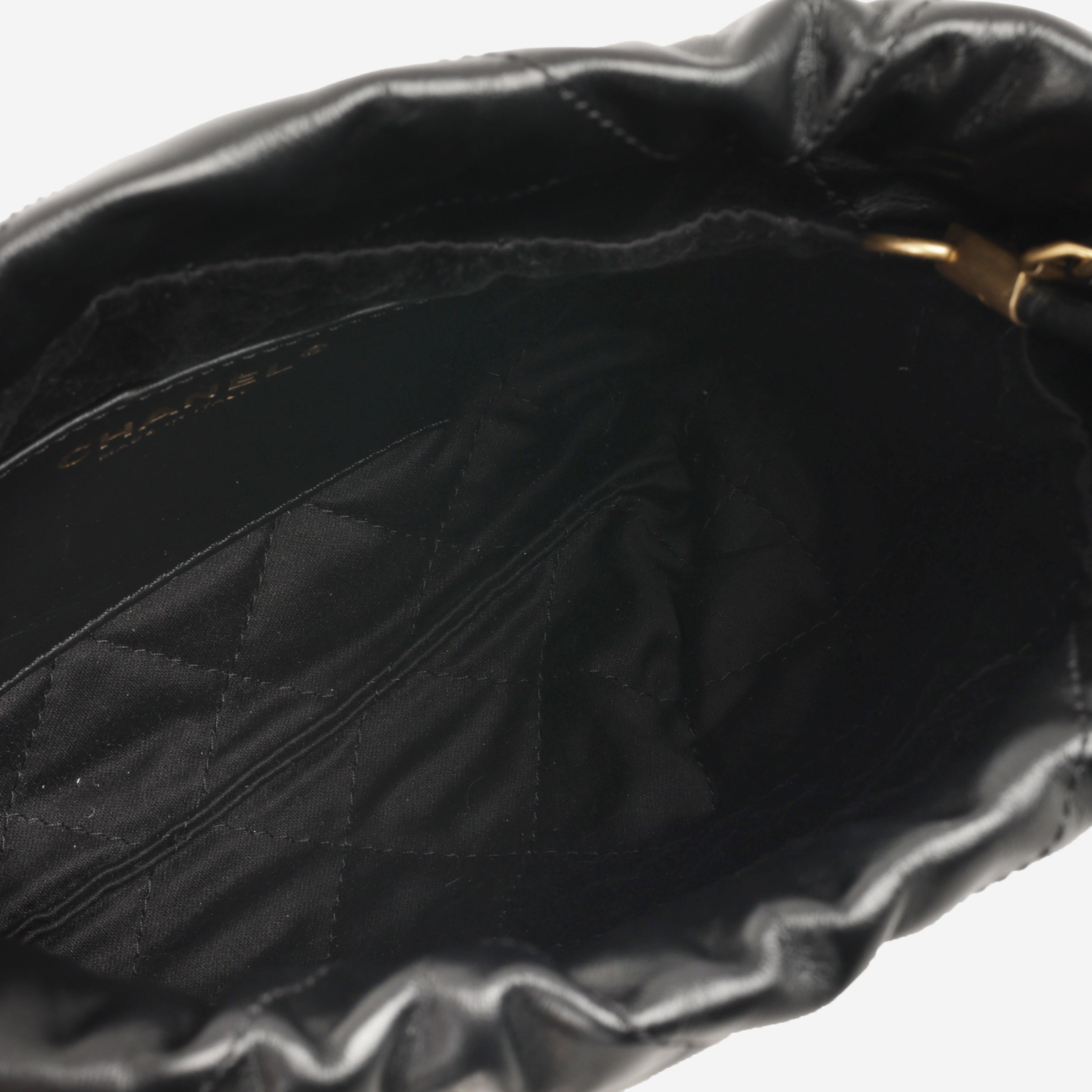 Chanel Mini 22 - Black Calfskin | Gold Hardware
