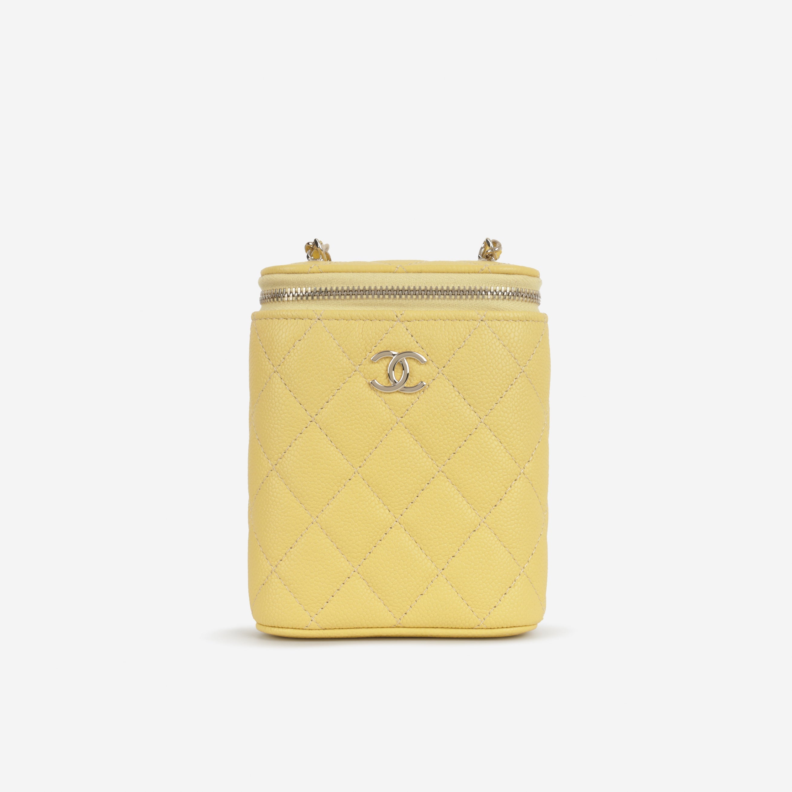 Chanel Mini Vertical Vanity on Chain - Yellow Caviar | Champagne Gold Hardware