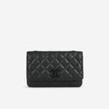 Chanel Seasonal Wallet On Chain - So Black Caviar